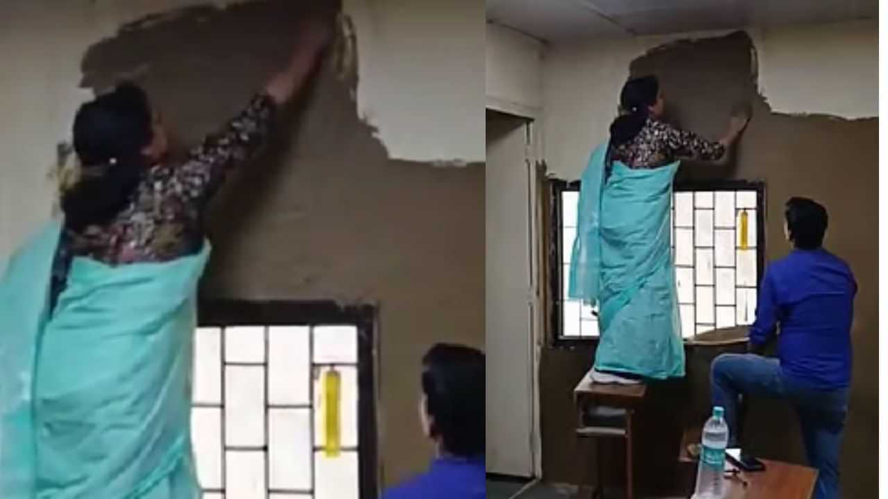 டெல்லியில் அதிர்ச்சி: வெப்பத்தை சமாளிக்க வகுப்பறை சுவற்றில் மாட்டுச்சாணம்