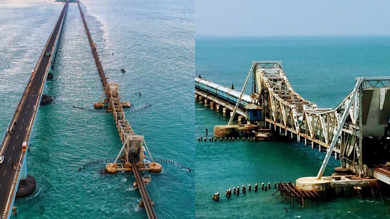 Rameswaram: நூற்றாண்டு கண்ட பாம்பன் ரயில்வே பாலம்.. பிரியாவிடை கொடுக்கும் மக்கள்! Rameswaram: நூற்றாண்டு கண்ட பாம்பன் ரயில்வே பாலம்.. பிரியாவிடை கொடுக்கும் மக்கள்!