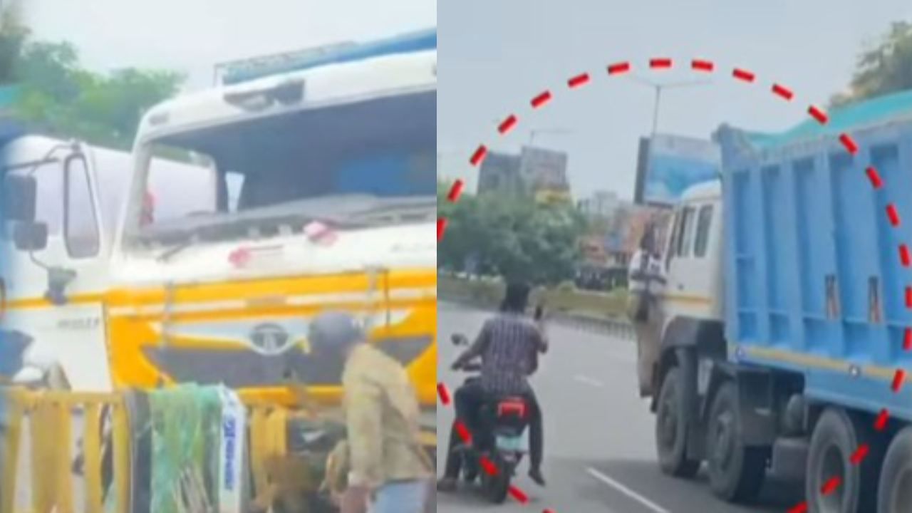 சென்னை அருகே லாரி திருட்டு.. 10 கி.மீ தொங்கியபடி போலீஸ் சேஸிங்! நெஞ்சை பதறவைக்கும் வீடியோ! சென்னை அருகே லாரி திருட்டு.. 10 கி.மீ தொங்கியபடி போலீஸ் சேஸிங்! நெஞ்சை பதறவைக்கும் வீடியோ!