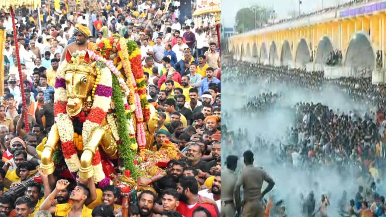 சித்திரை திருவிழா: பச்சை பட்டுடுத்தி வைகையில் எழுந்தருளி கள்ளழகர் தரிசனம் சித்திரை திருவிழா: பச்சை பட்டுடுத்தி வைகையில் எழுந்தருளி கள்ளழகர் தரிசனம்