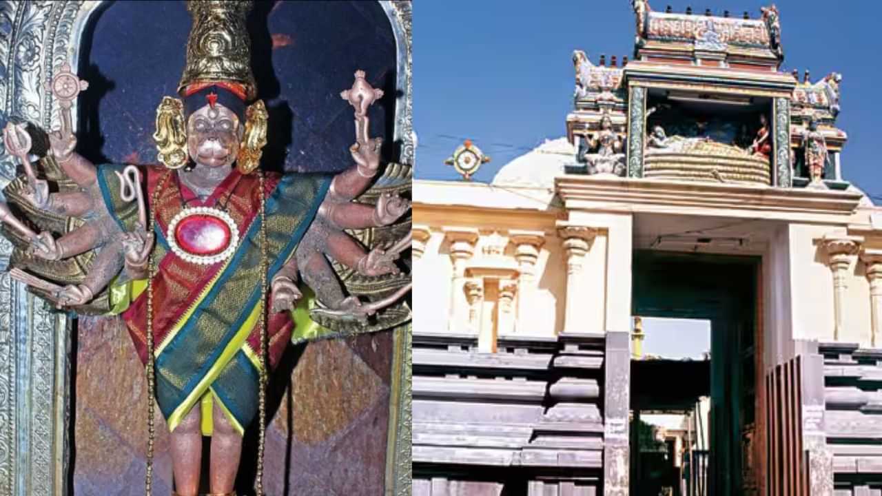 10 கைகளில் பத்து ஆயுதங்களுடன் ஆஞ்சநேயர்.. இந்த கோயில் தெரியுமா?