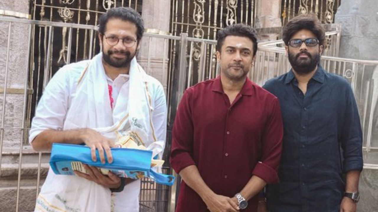 Suriya : பழனி முருகன் கோவிலில் ‘சூர்யா 46’ படக்குழுவுடன் சூர்யா தரிசனம்! வைரலாகும் போட்டோ!