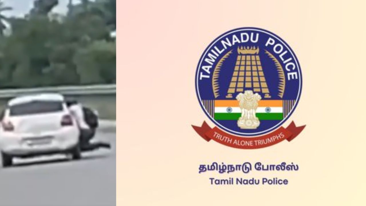 திருவள்ளூரில் பரபரப்பு: போலீஸ்காரரை காரில் இழுத்துச் சென்ற ரவுடி! திருவள்ளூரில் பரபரப்பு: போலீஸ்காரரை காரில் இழுத்துச் சென்ற ரவுடி!
