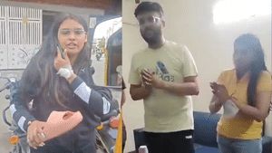 ஆட்டோ டிரைவரை செருப்பால் அடித்த வீடியோ வைரல் – காலில் விழுந்து மன்னிப்புக்கேட்ட பெண்