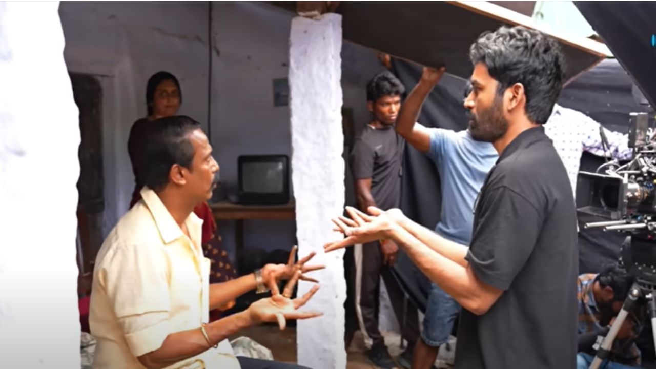 இட்லி கடை ஷூட்டிங் ஸ்பாட்டில் நடிகர்களுக்கு நடிக்க சொல்லித்தரும் தனுஷ் – வைரலாகும் வீடியோ!