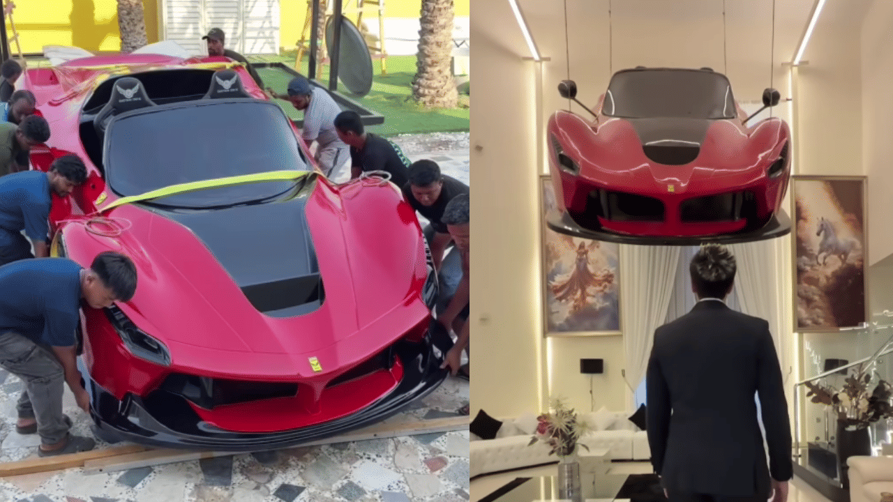 ரூ.4 கோடி மதிப்பிலான ஃபெராரி காரை சாண்டிலியிராக பயன்படுத்தும் யூடியூபர்? வைரலாகும் வீடியோ! ரூ.4 கோடி மதிப்பிலான ஃபெராரி காரை சாண்டிலியிராக பயன்படுத்தும் யூடியூபர்? வைரலாகும் வீடியோ!