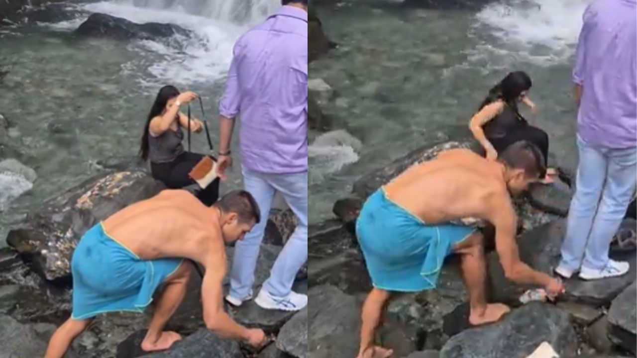 Viral Video : நீர்வீழ்ச்சியில் கிடந்த பிளாஸ்டிக் குப்பைகள்.. சுத்தம் செய்த வெளிநாட்டு சுற்றுலா பயணி!