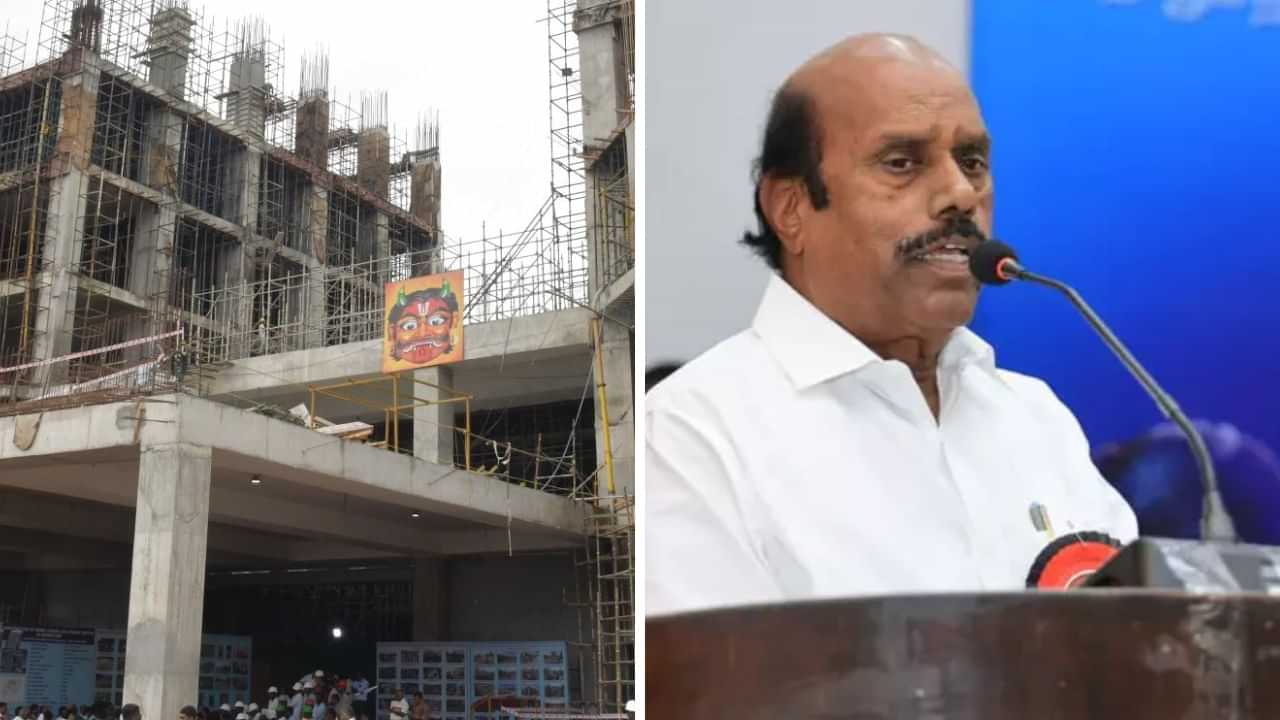 பெரியார் நூலக கட்டிடத்தில் கண் திருஷ்டி படம் ஏன்? அமைச்சர் எ.வ.வேலு விளக்கம்