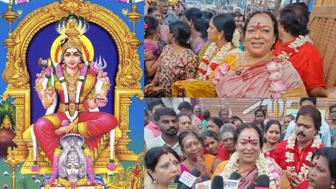 கருமாரியம்மன் கோயிலில்  மடிப்பிச்சை எடுத்த நடிகை நளினி.. பக்தர்கள் நெகிழ்ச்சி