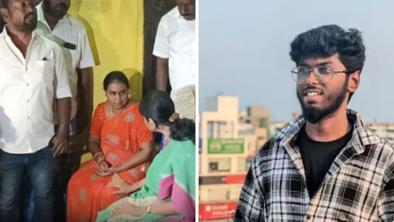நெல்லை ஆணவக் கொலை.. கவின் குடும்பத்தினரை நேரில் சந்தித்த எம்பி கனிமொழி, அமைச்சர்கள்! நெல்லை ஆணவக் கொலை.. கவின் குடும்பத்தினரை நேரில் சந்தித்த எம்பி கனிமொழி, அமைச்சர்கள்!