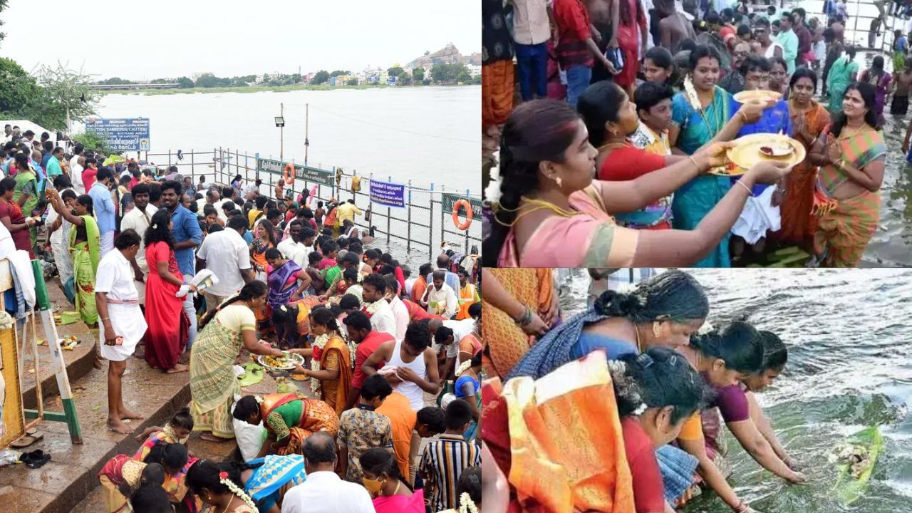 ஆடிப்பெருக்கு கொண்டாட்டம்.. நீர்நிலைகளில் மக்கள் சிறப்பு வழிபாடு.. ஆடிப்பெருக்கு கொண்டாட்டம்.. நீர்நிலைகளில் மக்கள் சிறப்பு வழிபாடு..