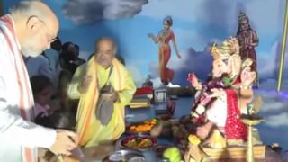 விநாயகர் கோயிலில் குடும்பத்துடன் வழிபட்ட அமித் ஷா.. பாஜக தலைவர்களுடனும் சந்திப்பு..!