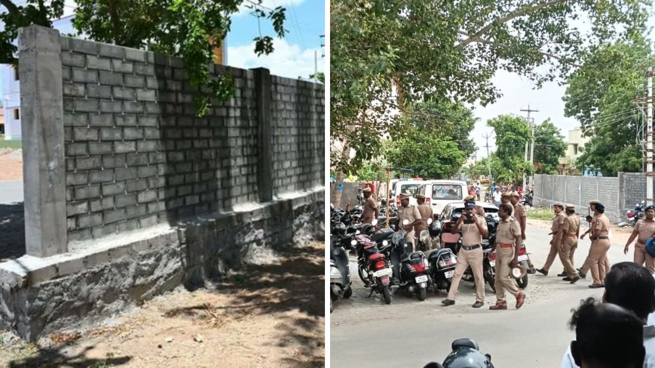 தீண்டாமை சுவர்.. அதிகாரிகள் எடுத்த அதிரடி நடவடிக்கை.. கரூரில் பரபரப்பு! தீண்டாமை சுவர்.. அதிகாரிகள் எடுத்த அதிரடி நடவடிக்கை.. கரூரில் பரபரப்பு!