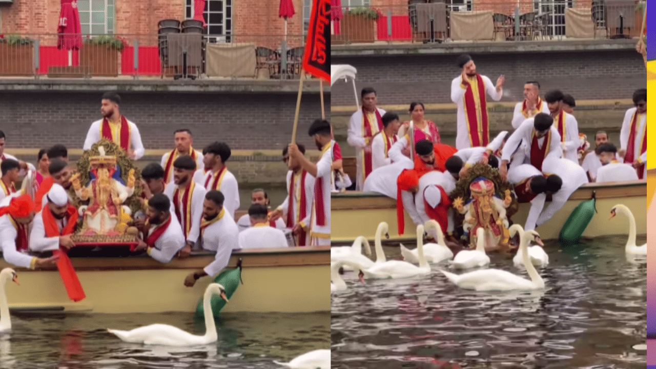 விநாயகர் சதுர்த்தி: லண்டனில் விநாயகர் சிலையை ஆற்றில் கரைக்கும் பக்தர்கள் – சர்ச்சையான வீடியோ