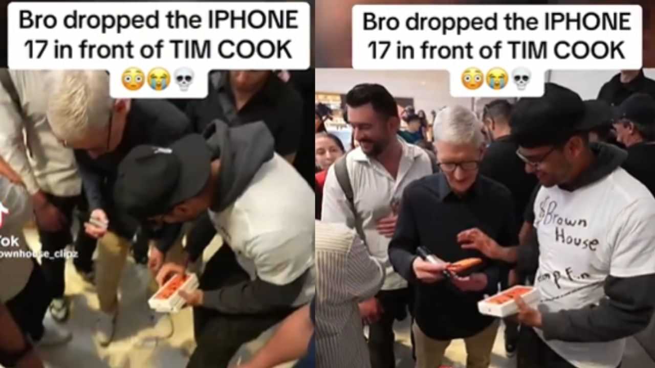 டிம் குக் முன்பு ஐபோன் 17-ஐ தவறவிட்ட இன்ஃப்ளூயன்சர்.. அடுத்து நடந்தது என்ன?