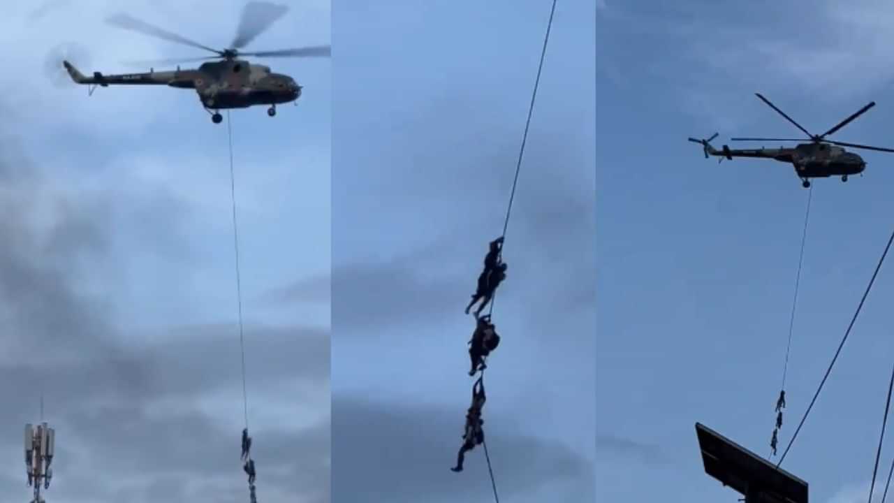 ஹெலிகாப்டரில் தொங்கியபடி சென்ற அமைச்சர் குடும்பம்.. போராட்டக்காரர்களிடம் இருந்து நூலிழையில் தப்பினர்!