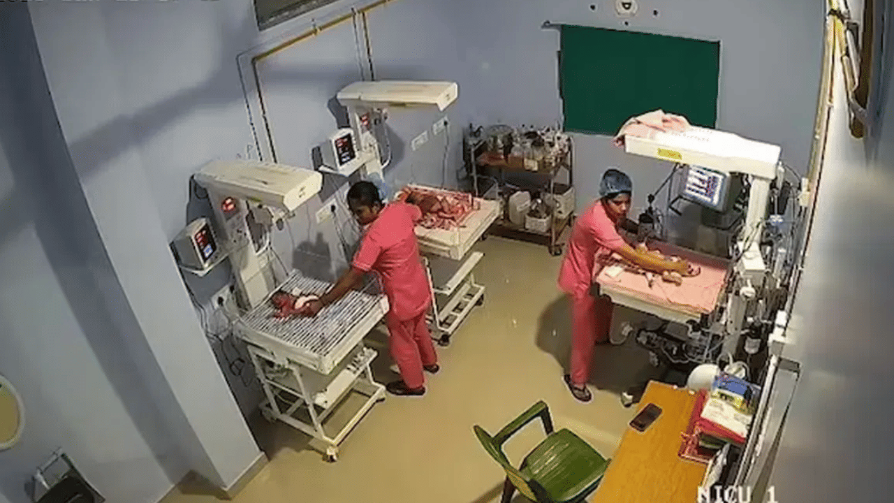 5.8 ரிக்டர் அளவில் நிலநடுக்கம்... மருத்துவமனையில் குழந்தைகளை காப்பாற்றிய செவிலியர்கள் - வைரல் வீடியோ