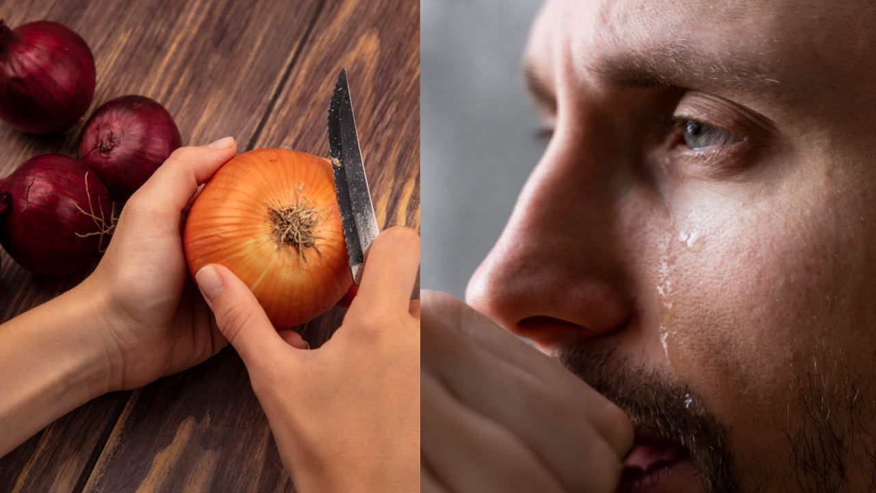 Onion Tears: வெங்காயம் நறுக்கும் போது கண்ணீர் வருவது ஏன்? அறிவியல் காரணங்களும்.. தீர்வுகளும்..! Onion Tears: வெங்காயம் நறுக்கும் போது கண்ணீர் வருவது ஏன்? அறிவியல் காரணங்களும்.. தீர்வுகளும்..!