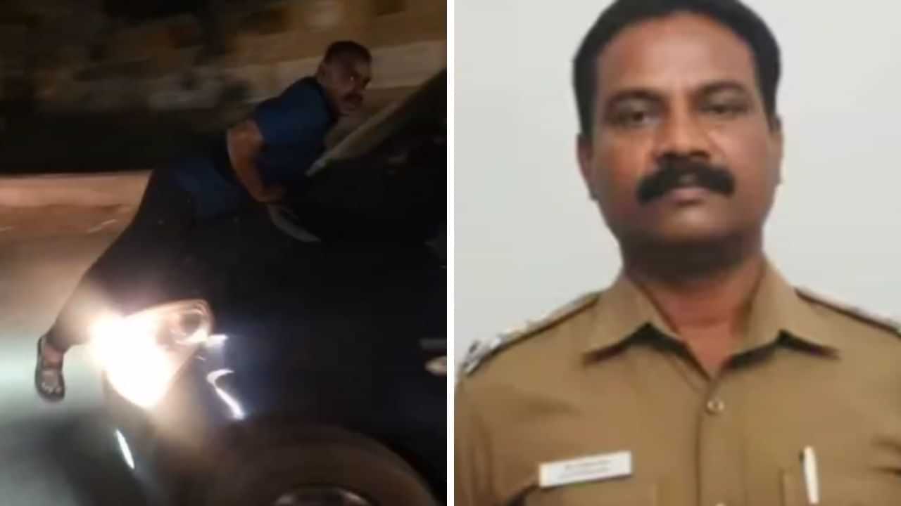 நெல்லையில் பரபரப்பு..  இளைஞரை காரில் இழுத்துச் சென்ற எஸ்ஐ..  திக்திக் வீடியோ!