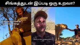 Viral Video : சிங்கத்துடன் இப்படி ஒரு உறவா.. வியக்க வைக்கும் நபர்.. வைரல் வீடியோ!...