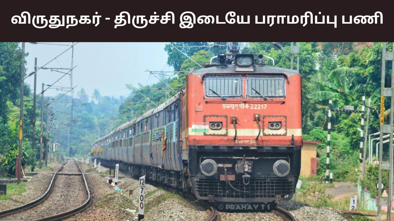 தண்டவாள பராமரிப்பு.. விருதுநகர் – திருச்சி ரயில் சேவையில் மாற்றம்! தண்டவாள பராமரிப்பு.. விருதுநகர் – திருச்சி ரயில் சேவையில் மாற்றம்!