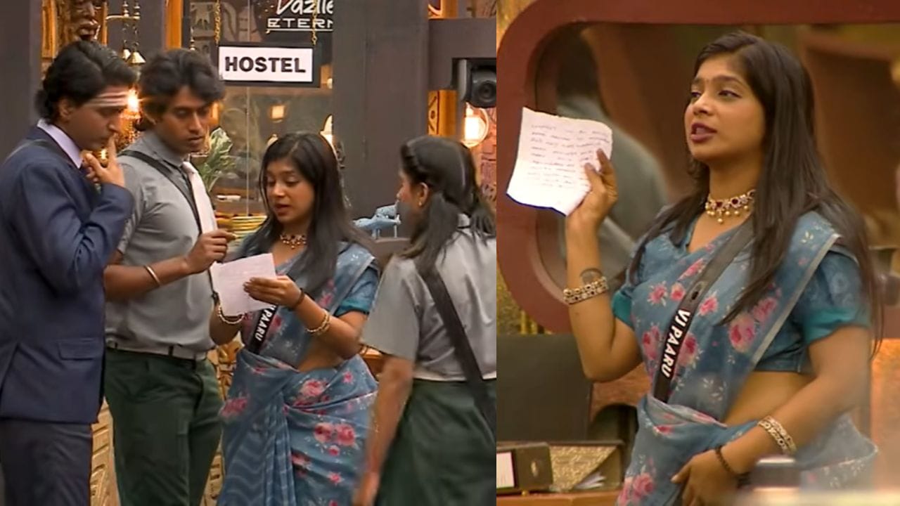 பிக்பாஸ் ஸ்கூல் டாஸ்கில் தன்னை குறித்து தவறாக வந்த மொட்டை கடுதாசி… கடுப்பான பார்வதி – எழுதியது யார்?