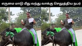 Viral Video : பீகாரில் எருமை மாடு மீது வந்து வாக்கு செலுத்திய நபர்.. வைரல் வீடியோ!...