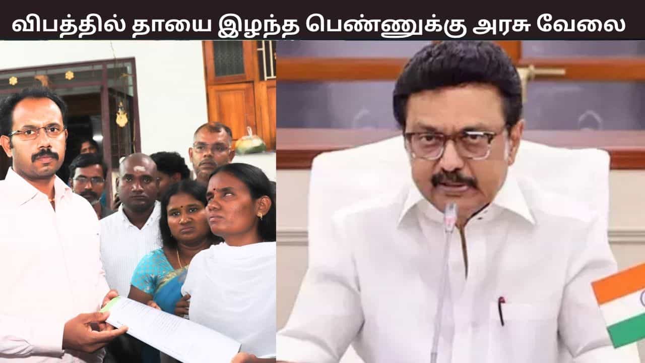 தென்காசி விபத்து.. தாயை இழந்த பார்வை மாற்றுத்திறனாளிக்கு அரசு வேலை - முதல்வர் அறிவிப்பு