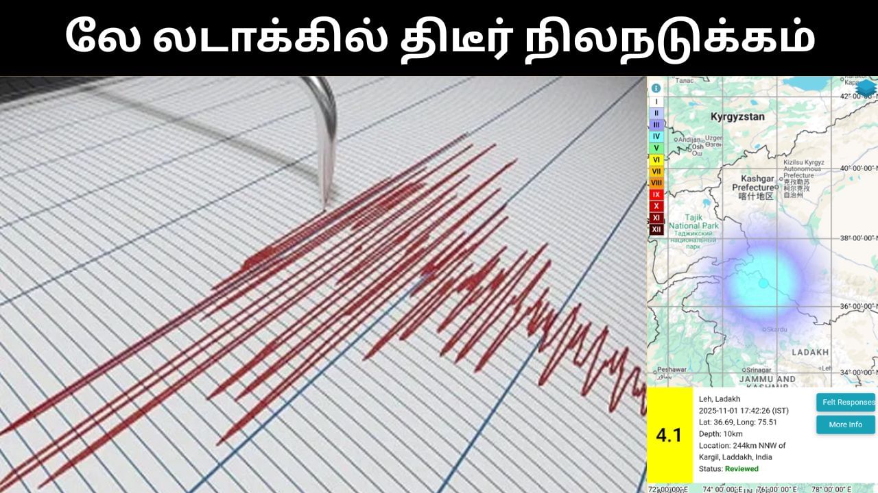 லடாக்கின் லே நகரில் திடீர் நிலநடுக்கம்.. பீதியில் உறைந்த பொதுமக்கள்!