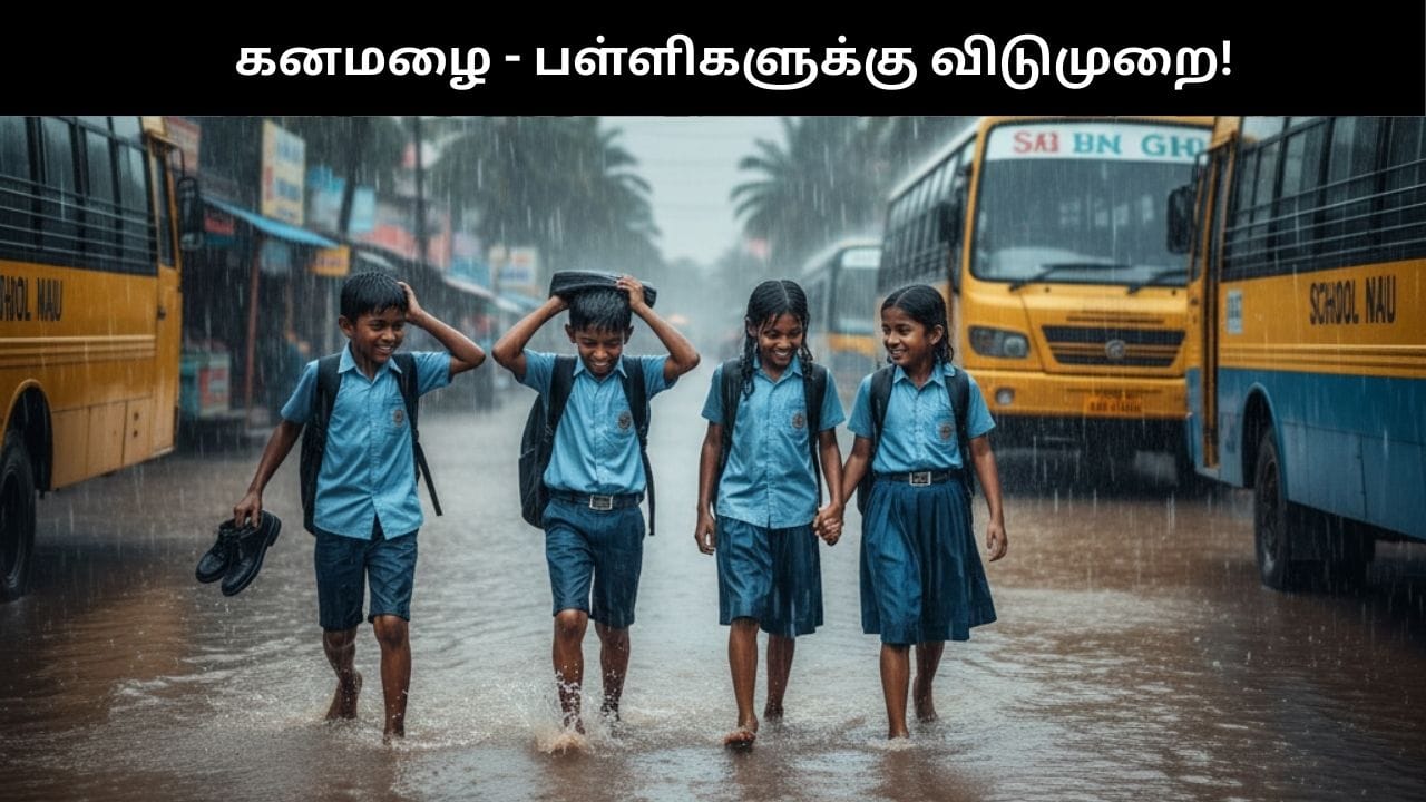 கனமழை எதிரொலி: ராமேஸ்வரத்தில் இன்று பள்ளிகளுக்கு மட்டும் விடுமுறை!
