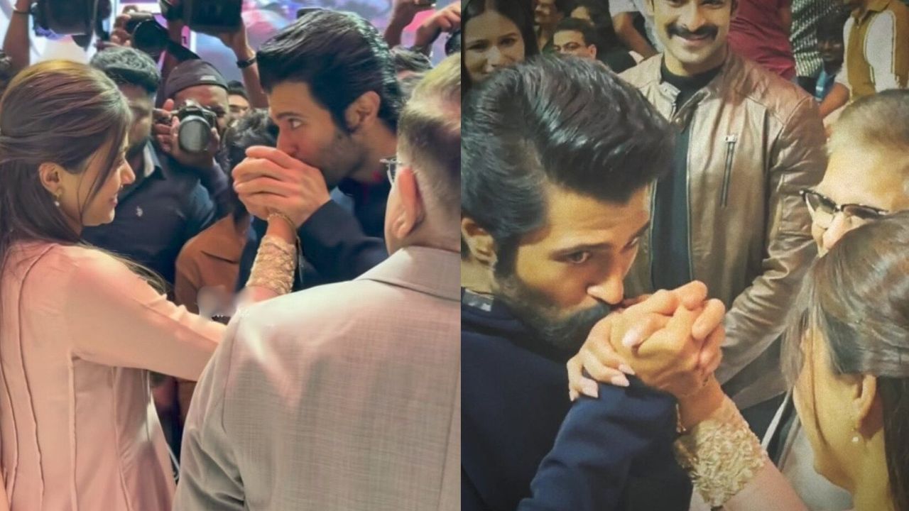 தி கேர்ள்ஃபிரண்ட் படத்தின் சக்ஸஸ் மீட்.. ராஷ்மிகாவிற்கு முத்தம் கொடுத்த விஜய் தேவரகொண்டா!