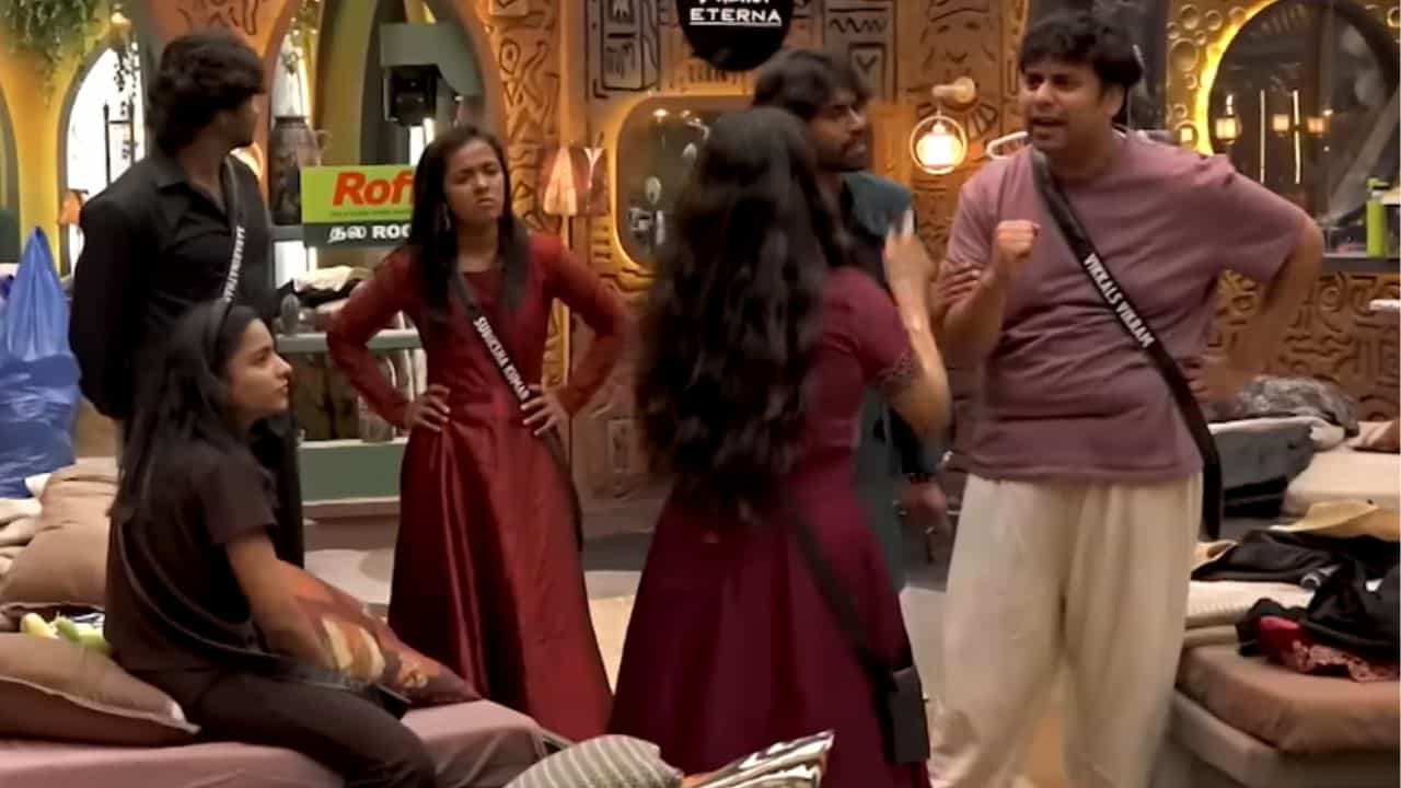 பிக்பாஸில் விக்ரம் மற்றும் திவ்யா இடையே வெடித்த சண்டை... வைரலாகும் வீடியோ!