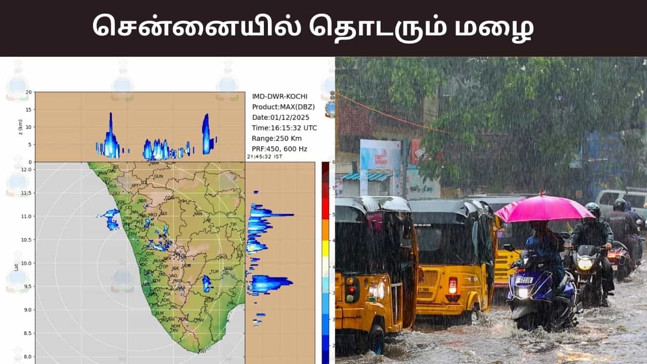 சென்னை விட்டு நகராத ஆழ்ந்த காற்றழுத்த தாழ்வு மண்டலம்.. தொடரும் கனமழை.. நிலவரம் என்ன?