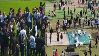 அவசரமாக வெளியேற்றப்பட்ட மெஸ்ஸி.. ரசிகர்கள் ஆக்ரோஷம்.. வீடியோ!