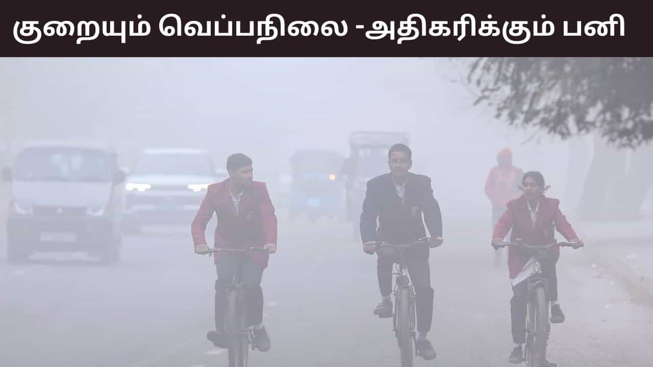 தமிழகத்தில் குறையும் வெப்பநிலை.. அதிகரிக்கும் பனிப்பொழிவு.. வரும் நாட்களில் எப்படி இருக்கும்? தமிழகத்தில் குறையும் வெப்பநிலை.. அதிகரிக்கும் பனிப்பொழிவு.. வரும் நாட்களில் எப்படி இருக்கும்?