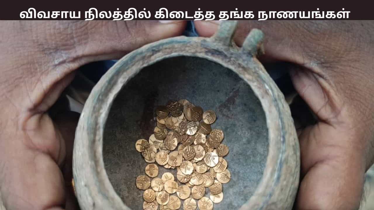 விவசாய நிலத்தில் கிடைத்த பழங்கால நாணயங்கள் - விவசாயிடம் போலீசார் விசாரணை