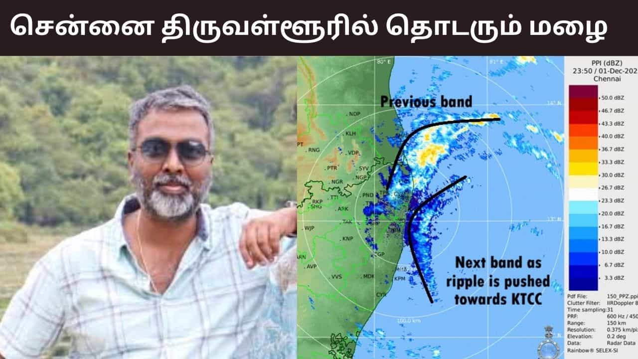 குடையுடன் போங்க மக்களே..! சென்னை திருவள்ளூரில் கனமழை தொடரும் - வெதர்மேன் பிரதீப் ஜான் கொடுத்த அப்டேட்..