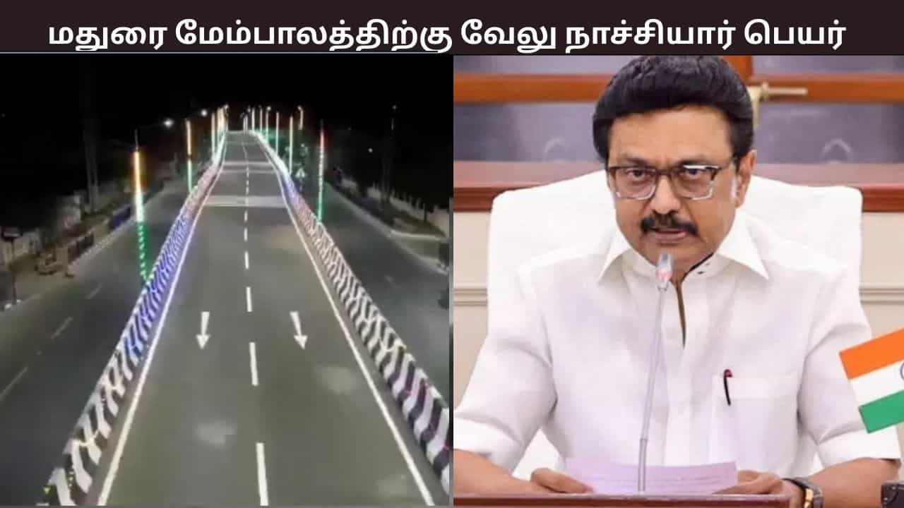 இரண்டு மாவட்டங்களை இணைக்கும் பாலம் - மதுரையில் புதிய பாலத்துக்கு வேலுநாச்சியார் பெயர் - தமிழக அரசு அறிவிப்பு இரண்டு மாவட்டங்களை இணைக்கும் பாலம் - மதுரையில் புதிய பாலத்துக்கு வேலுநாச்சியார் பெயர் - தமிழக அரசு அறிவிப்பு