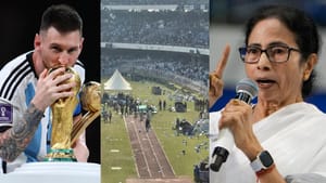 Lionel Messi Visit: கிளம்பிய மெஸ்ஸி.. கொல்கத்தா ஸ்டேடியத்தில் கலவரம்.. மன்னிப்பு கேட்ட மம்தா பானர்ஜி! Lionel Messi Visit: கிளம்பிய மெஸ்ஸி.. கொல்கத்தா ஸ்டேடியத்தில் கலவரம்.. மன்னிப்பு கேட்ட மம்தா பானர்ஜி!