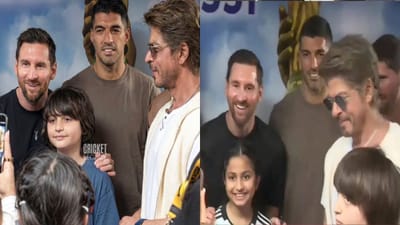 மெஸ்ஸியை சந்தித்த ஷாருக்கான்.. கொண்டாடி தீர்க்கும் ரசிகர்கள்...