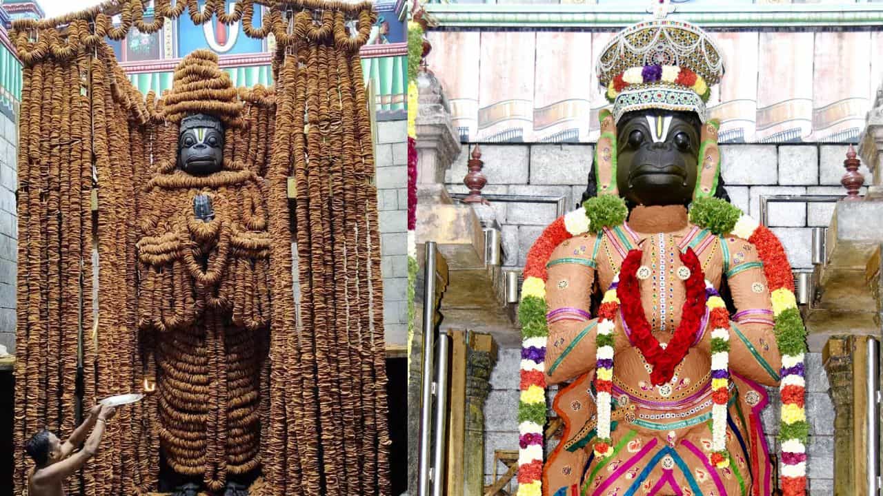 நாளை அனுமன் ஜெயந்தி...நாமக்கல் ஆஞ்சநேயருக்கு 1.08 லட்சம் வடை மாலை அணிவித்து வழிபாடு!