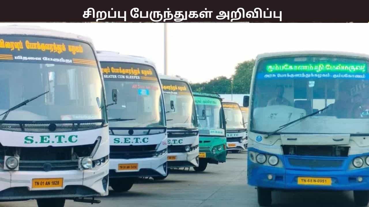 கிறிஸ்துமஸ் விடுமுறை - தமிழக அரசு சார்பில் சிறப்பு பேருந்துகள் அறிவிப்பு - எந்தெந்த ஊர்களுக்கு தெரியுமா?