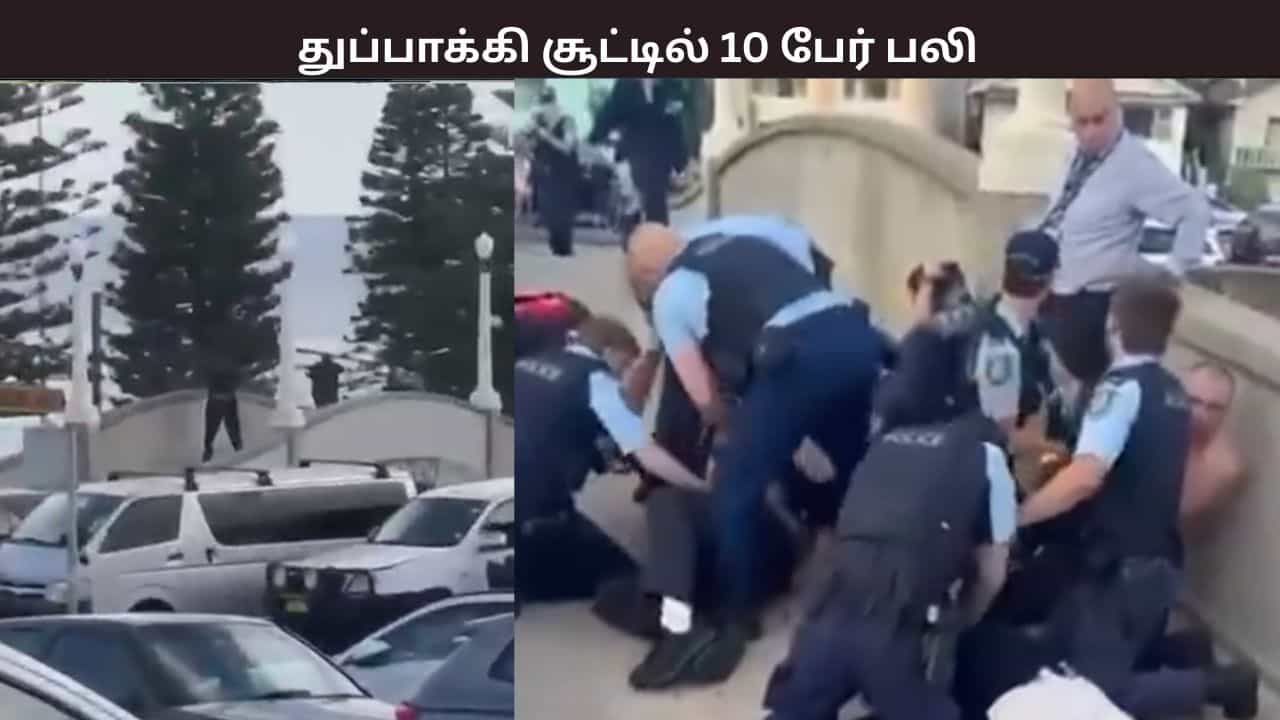 ஆஸ்திரேலியாவின் கடற்கரையில் திடீரென துப்பாக்கி சூடு - 10 பேர் பலி... பலர் படுகாயம் ஆஸ்திரேலியாவின் கடற்கரையில் திடீரென துப்பாக்கி சூடு - 10 பேர் பலி... பலர் படுகாயம்