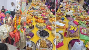 ஆண்டாளுக்கு படைக்கப்பட்ட சேலைகள்.. ஊர்வலமாக சென்ற பெண்கள்..