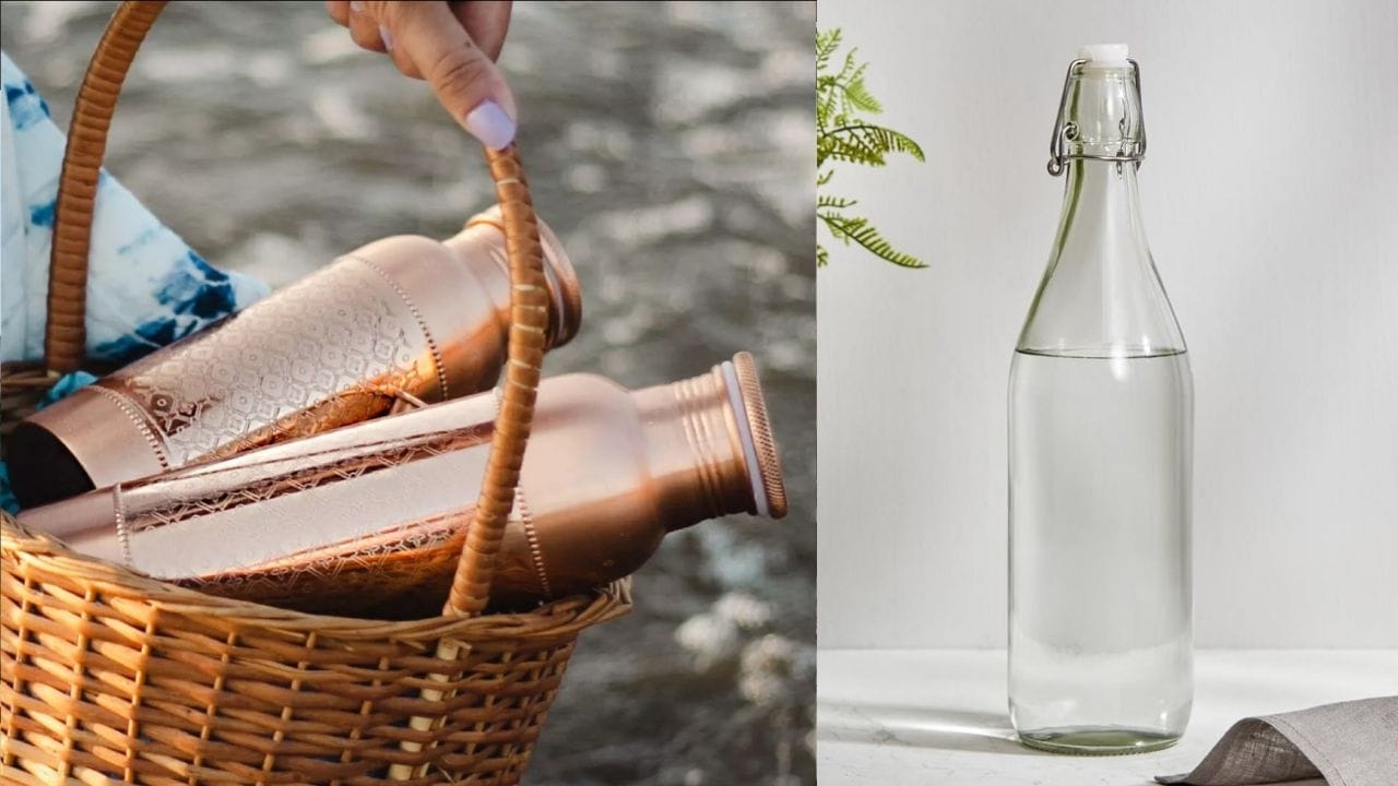 அன்றாடம் தண்ணீர் குடிப்பதற்கு காப்பர் மற்றும் கண்ணாடி பாட்டில்கள் ஆகிய இரண்டும் பிரபலமான தேர்வுகள் ஆகும். காப்பர் பாட்டில்களில் பாக்டீரியா எதிர்ப்புத் தன்மை உள்ளது; கண்ணாடி பாட்டில் தூய்மையான தண்ணீரை ரசாயன மாசுபாடுகள் இல்லாமல் சேமிப்பதற்கான சிறந்த தேர்வாக கருதப்படுகிறது.
இவை இரண்டும் உடல்நலத்திற்கு நன்மைகளையும், அதைசமயம் ஆபத்துகளையும் கொண்டிருப்பதால், பயன்படுத்தும் முறையைப் பயனாளர்கள் புரிந்து கொள்ள வேண்டியது அவசியம் ஆகும்.