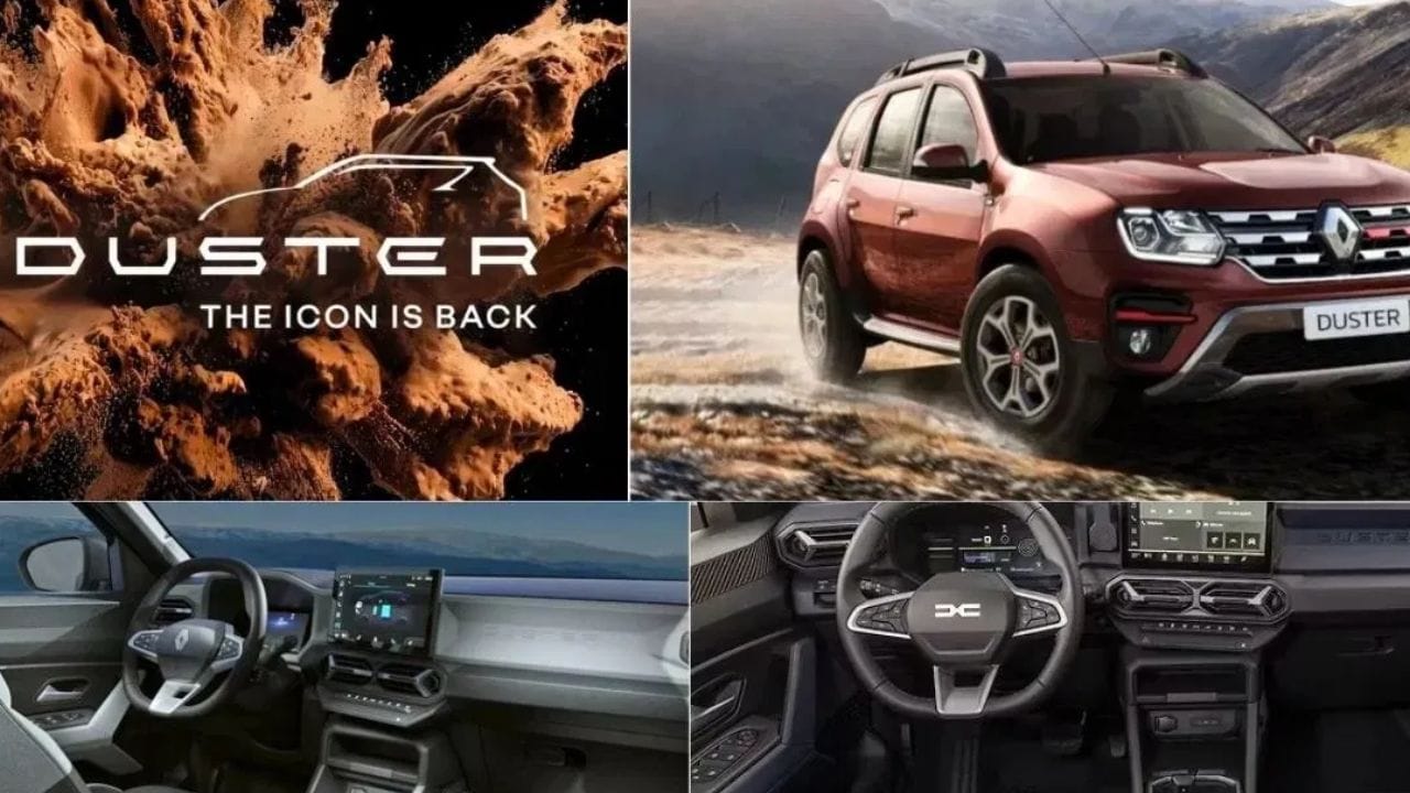 ரெனால்ட் டஸ்டர் 2026 வெளியீட்டு தேதி: ஜனவரி 26 ஆம் தேதி அறிமுகப்படுத்தப்பட்ட இந்த நடுத்தர அளவிலான SUV, DRLகள், முன் மூடுபனி விளக்குகளின் மறுசீரமைப்பு மற்றும் டெயில்கேட்டில் ஒரு கிடைமட்ட லைட் பேண்ட் போன்ற சில வடிவமைப்பு மாற்றங்களைக் கொண்டிருக்கும். இது 1.0 லிட்டர், 3-சிலிண்டர் மற்றும் 1.3 லிட்டர், 4-சிலிண்டர் டர்போசார்ஜ் செய்யப்பட்ட பெட்ரோல் எஞ்சின் மூலம் இயக்கப்படும் என்று எதிர்பார்க்கப்படுகிறது. (புகைப்படம்: ரெனால்ட்)