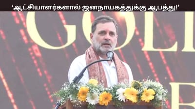 ஆட்சியாளர்களால் ஜனநாயகத்துக்கு ஆபத்து.... ராகுல் காந்தி பேச்சு