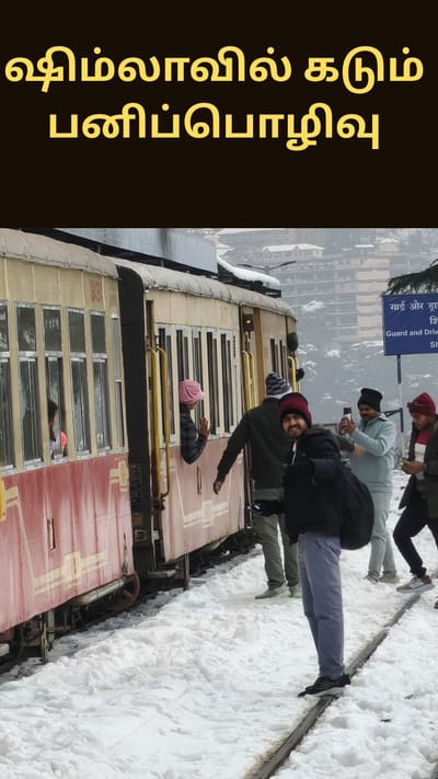 ஷிம்லாவில் கடும் பனிப்பொழிவு - சுற்றுலா பயணிகளின் கவனத்தை ஈர்த்த ஹெரிடேஜ் டாய் டிரெயின்