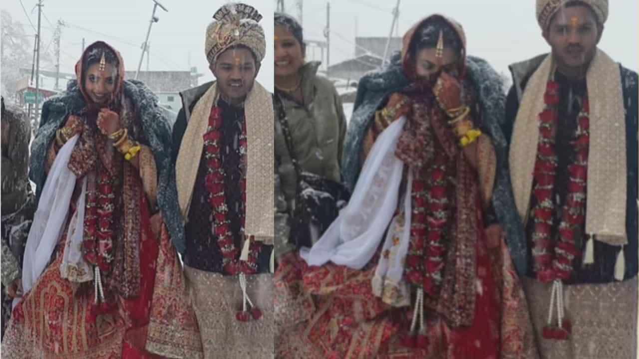 Viral Video : கொட்டும் வெள்ளை பனியில் திருமணம்.. இணையத்தை கவர்ந்த வீடியோ!