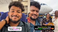 பெற்றோரின் முதல் விமான பயணம் - மகன் நெகிழ்ச்சி வீடியோ!...